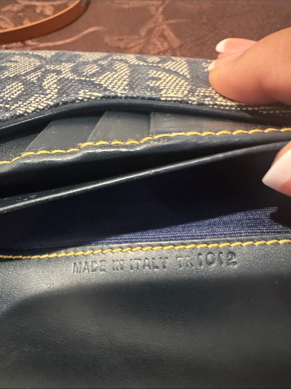 Dior Navy/Beige Oblique Canvas Saddle Wallet - Picture 11 of 15